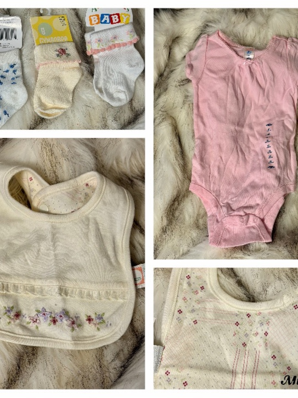 NWT Gymboree and Old Navy Pink Baby Bodysuit, Bib, and socks